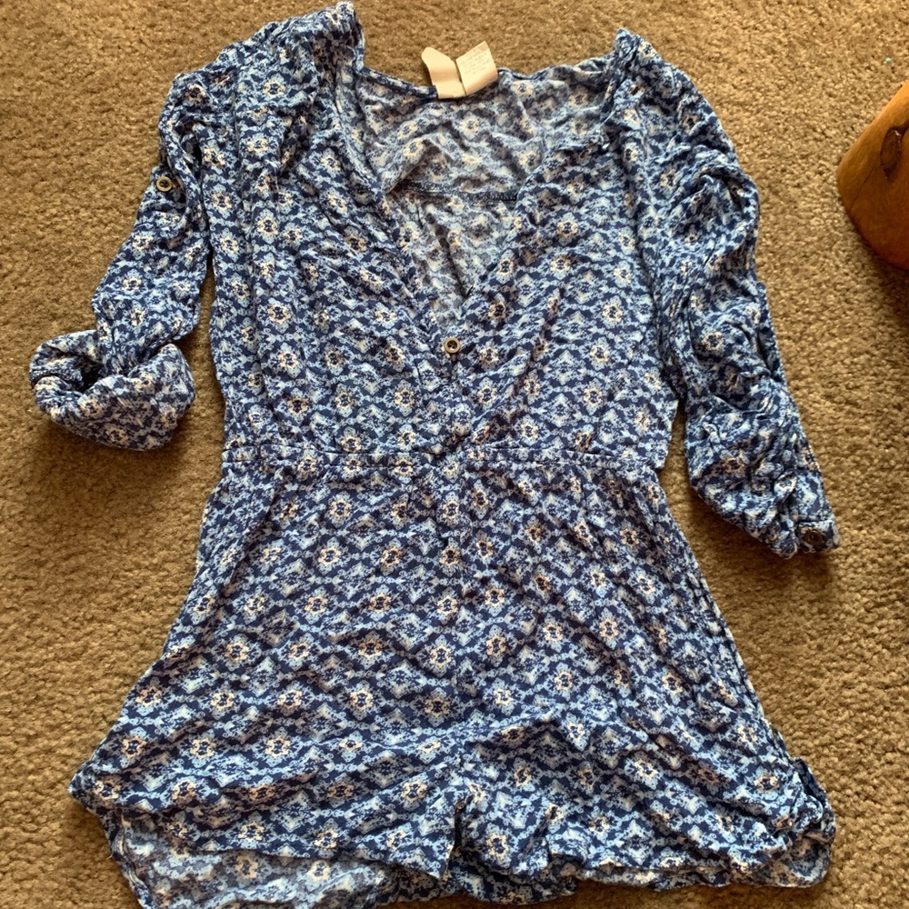 Blue/white romper